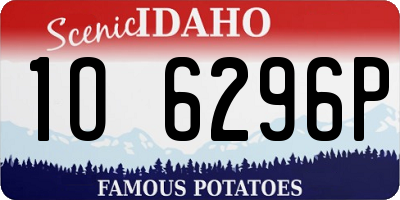 ID license plate 1O6296P