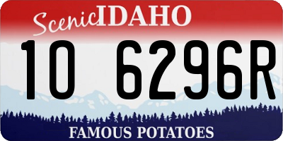 ID license plate 1O6296R