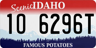 ID license plate 1O6296T
