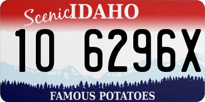 ID license plate 1O6296X