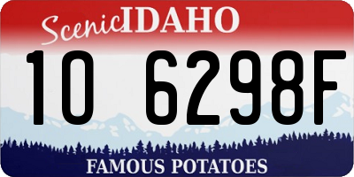 ID license plate 1O6298F