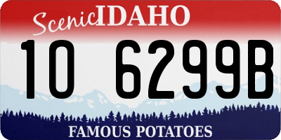 ID license plate 1O6299B