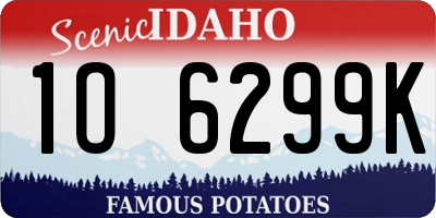 ID license plate 1O6299K