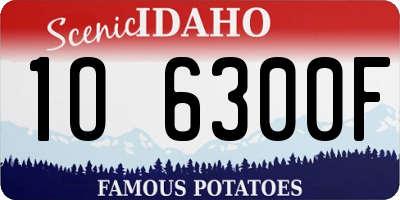 ID license plate 1O6300F