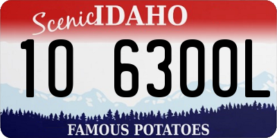 ID license plate 1O6300L
