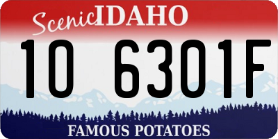 ID license plate 1O6301F