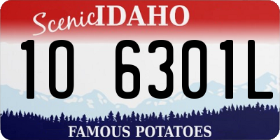 ID license plate 1O6301L