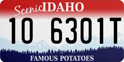 ID license plate 1O6301T