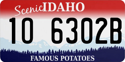 ID license plate 1O6302B