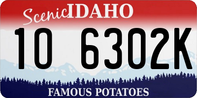 ID license plate 1O6302K