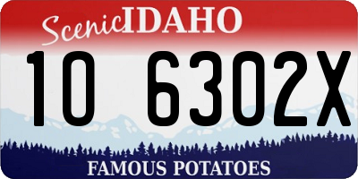 ID license plate 1O6302X