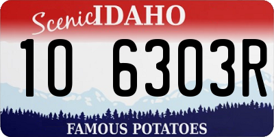 ID license plate 1O6303R