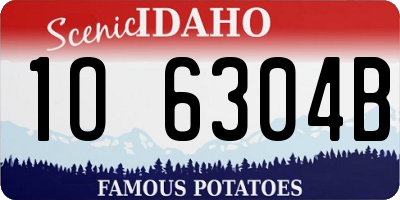 ID license plate 1O6304B