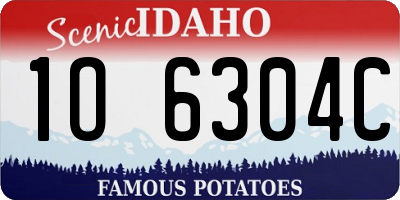 ID license plate 1O6304C