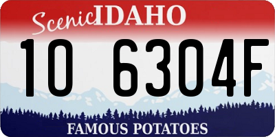 ID license plate 1O6304F