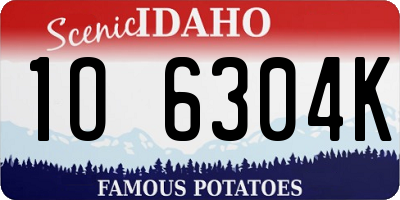 ID license plate 1O6304K