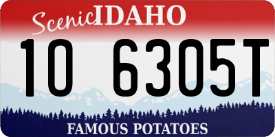 ID license plate 1O6305T