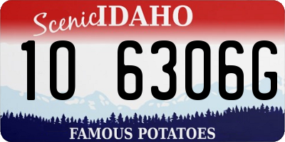 ID license plate 1O6306G