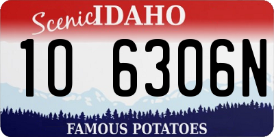 ID license plate 1O6306N