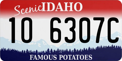 ID license plate 1O6307C