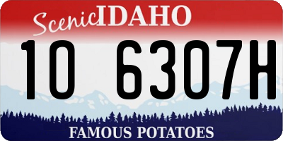 ID license plate 1O6307H