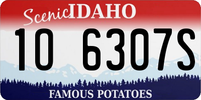 ID license plate 1O6307S