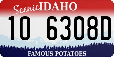 ID license plate 1O6308D