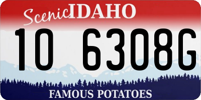 ID license plate 1O6308G