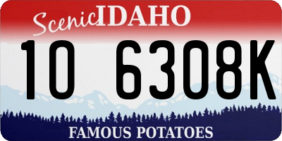 ID license plate 1O6308K