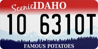 ID license plate 1O6310T
