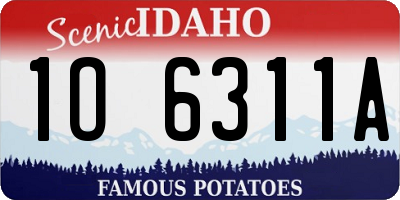 ID license plate 1O6311A