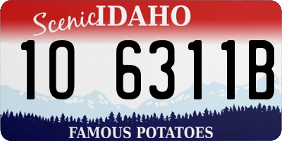 ID license plate 1O6311B