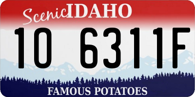 ID license plate 1O6311F
