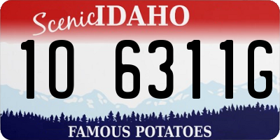ID license plate 1O6311G