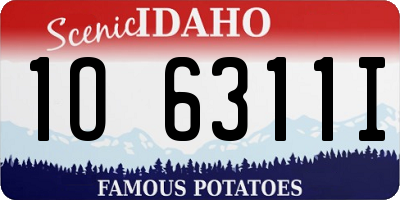 ID license plate 1O6311I