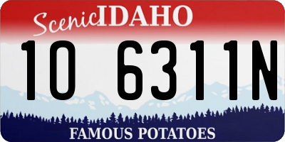 ID license plate 1O6311N