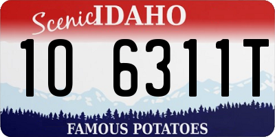 ID license plate 1O6311T