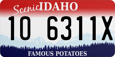 ID license plate 1O6311X