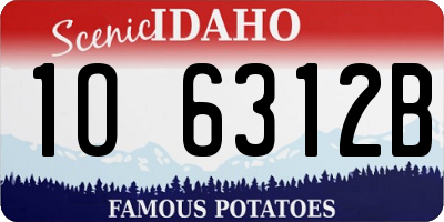 ID license plate 1O6312B
