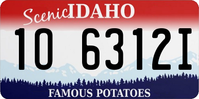 ID license plate 1O6312I