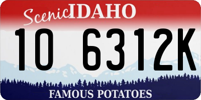 ID license plate 1O6312K