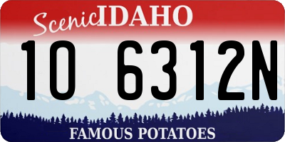 ID license plate 1O6312N