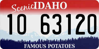 ID license plate 1O6312O