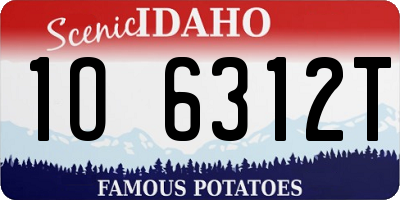 ID license plate 1O6312T