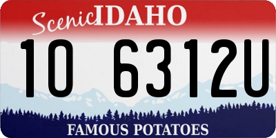 ID license plate 1O6312U