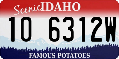 ID license plate 1O6312W