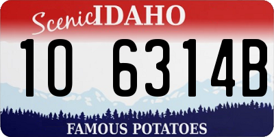 ID license plate 1O6314B