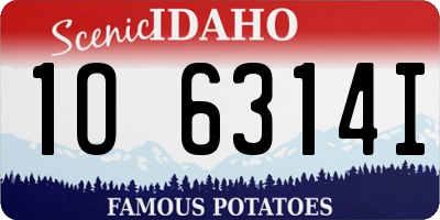 ID license plate 1O6314I