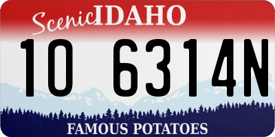 ID license plate 1O6314N