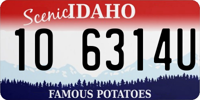 ID license plate 1O6314U